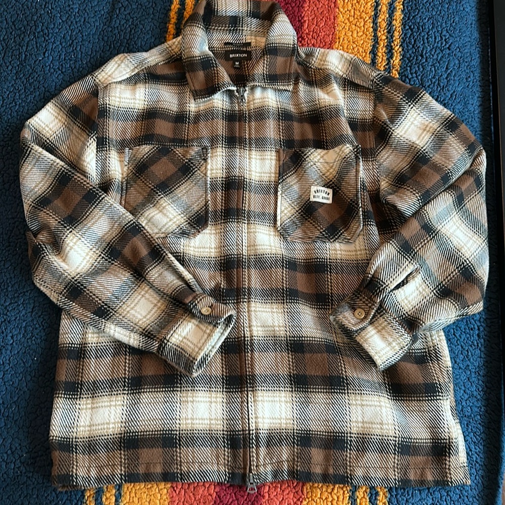 Brixton Midweight Zip Up Flannel Shirt